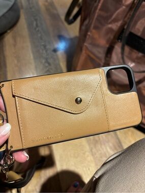 14 pro max Bandolier Tan Leather Card Holder Phone Case for Cell Phones